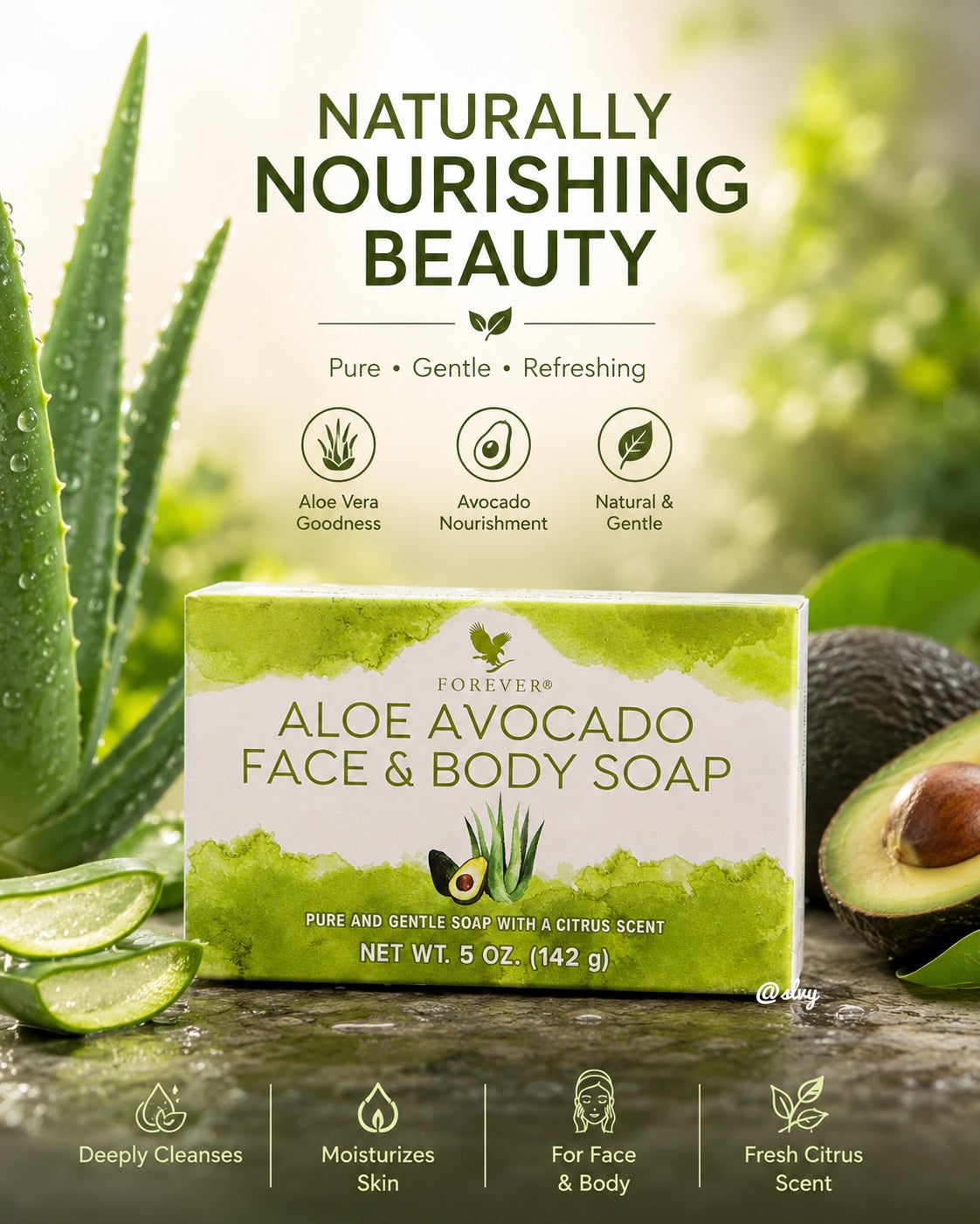 Forever Aloe Avocado Face & Body Soap/TeSlvyAu